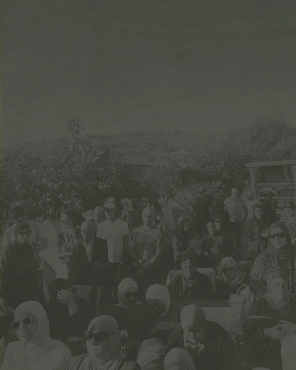 Christian clergy and activists standing in solidarity with the Kisiya family in Al-Makhrour