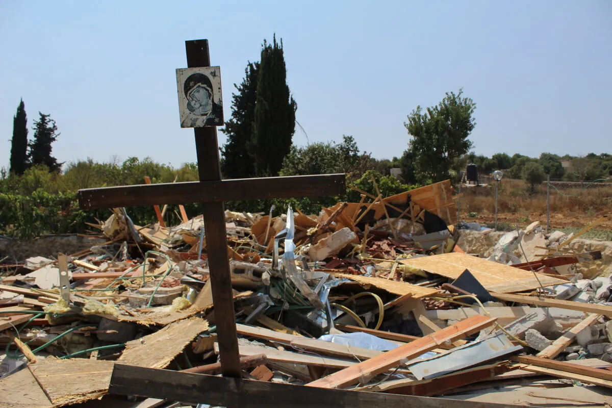 The Kisiya family's restaurant and home in Al-Makhrour after Israeli authorities demolished them in 2019